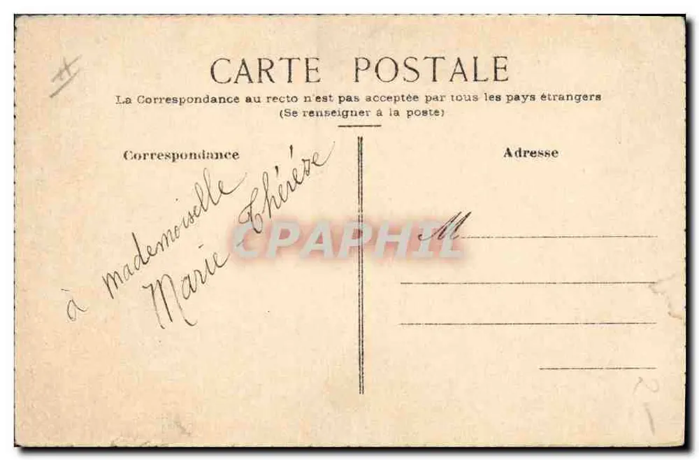 Elegante Frau mit Hut und Mantel — 1922 — Zeichnung von Raymond Barnaud - Rückseite