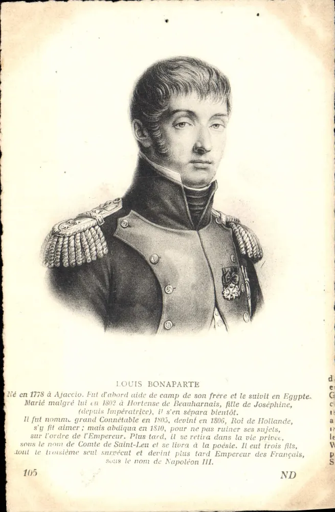 Louis Bonaparte — Kupferstich — Lévy et Neudorff Réunis, Paris - Vorderseite
