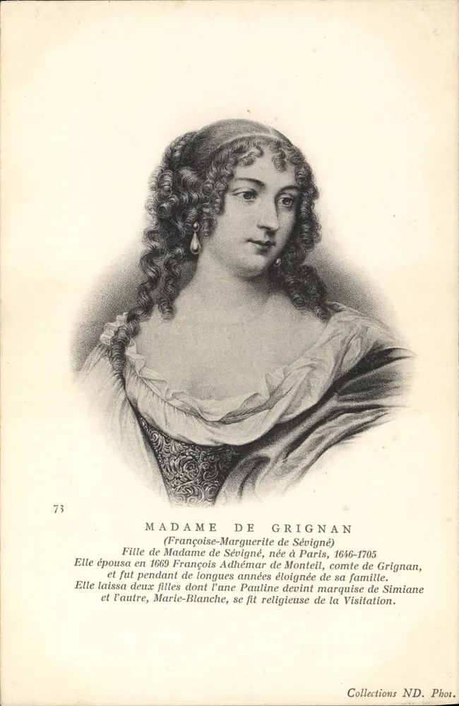 Madame de Grignan — Graviertes Portrait — Collections ND. Phot. - Vorderseite