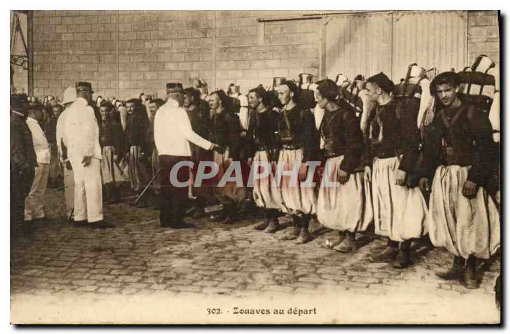 Zouaves beim Abmarsch — Serie 302 — Leinert et Landrock, Phot. - Vorderseite