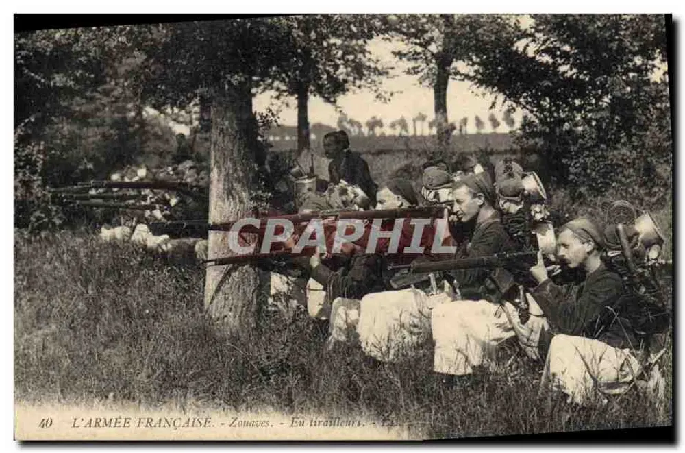 A ARMADA FRANCESA - Zouaves - Em posição de fuzileiro - Editor não identificado, n°40 - Frente
