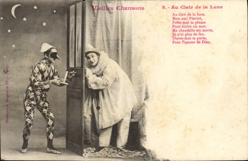 Zwei Pierrots — Alte Lieder — Phototypie A. Bergard et Cie, n°8 - Vorderseite