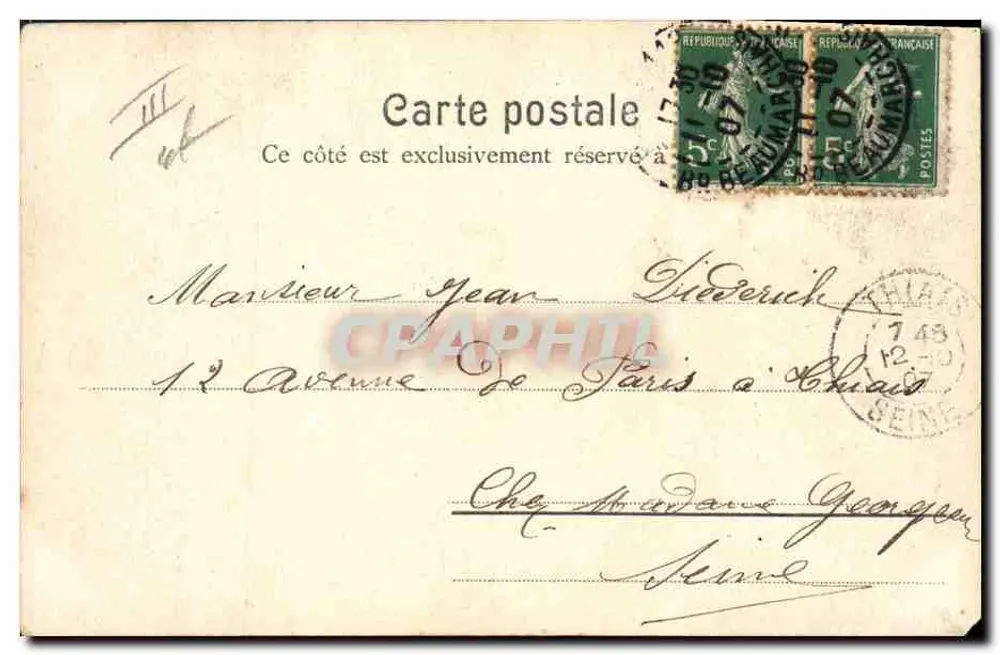 Frau auf dem Fahrrad vor der Notre-Dame — H. C. Wolf, Paris — Erinnerung an Paris - Rückseite