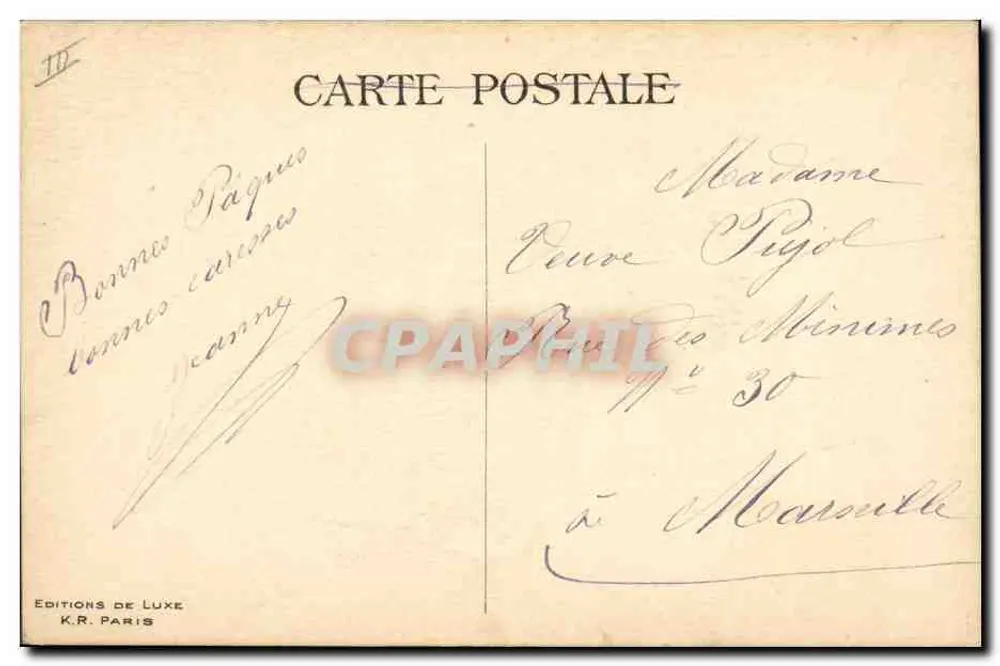 Schwarzes Kind, das mit einem Korb und einem Ballon spielt — Éditions de Luxe, K.R. Paris - Rückseite