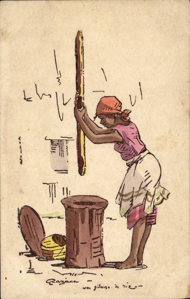 Razâana — eine Reis-Mühle — Edition des Frères J. Pachot, Tana - Vorderseite