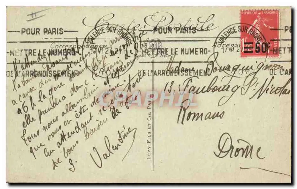 Valence — A Caixa de Poupança — Lévy Fils et Cie - Verso