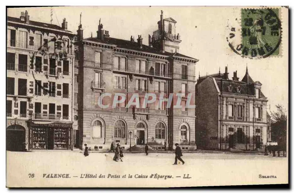 Valence — Das Posthotel und die Sparkasse — LL. Selecta - Vorderseite