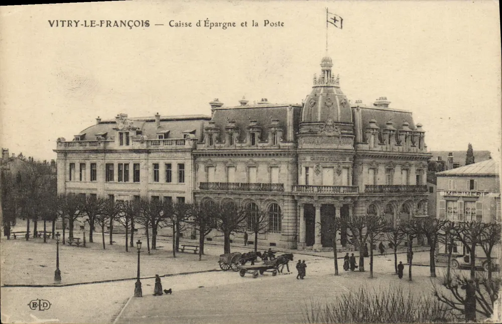 VITRY-LE-FRANÇOIS — Sparkasse und Post — Verlag B.L.D. - Vorderseite