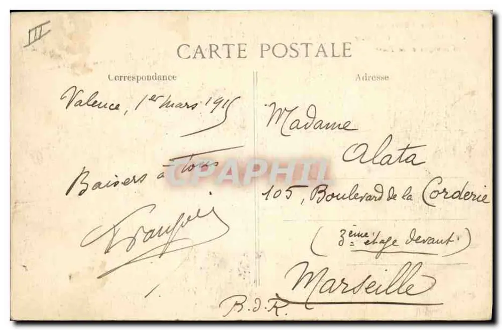 Valence — A Caisse d'Épargne e a Poste — Editor E.P.D. n°146 - Verso