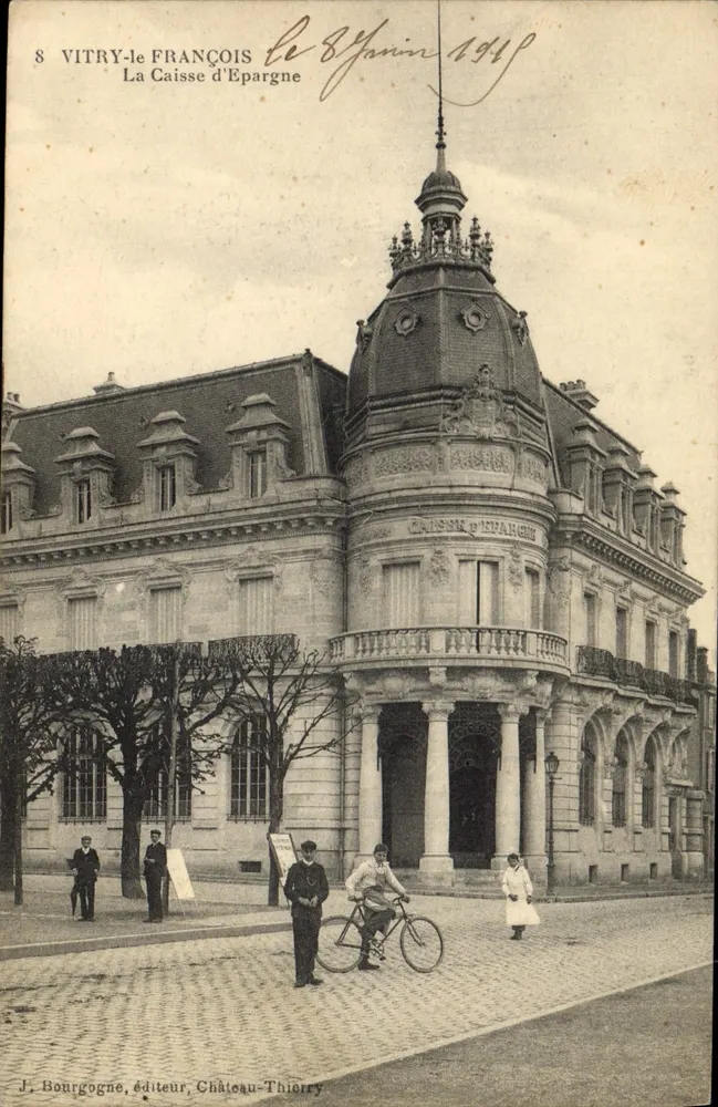 Vitry-le-François — Die Sparkasse — J. Bourgogne, Verlag, Château-Thierry - Vorderseite