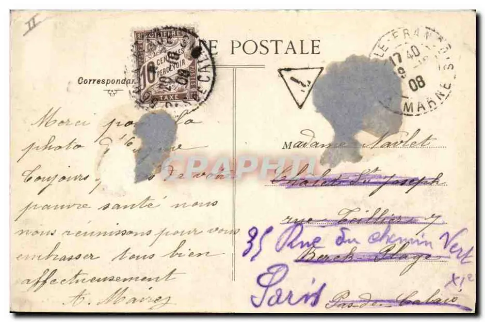 Vitry-le-François — Brunnen und Sparkasse — Verlag M. B. - Glichés Legéret - Rückseite