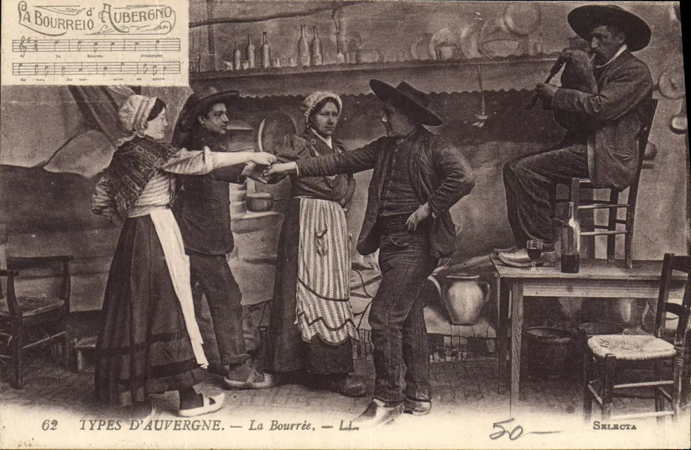 Tipos de Auvergne — La Bourrée — Selecta, n° 62 - Frente