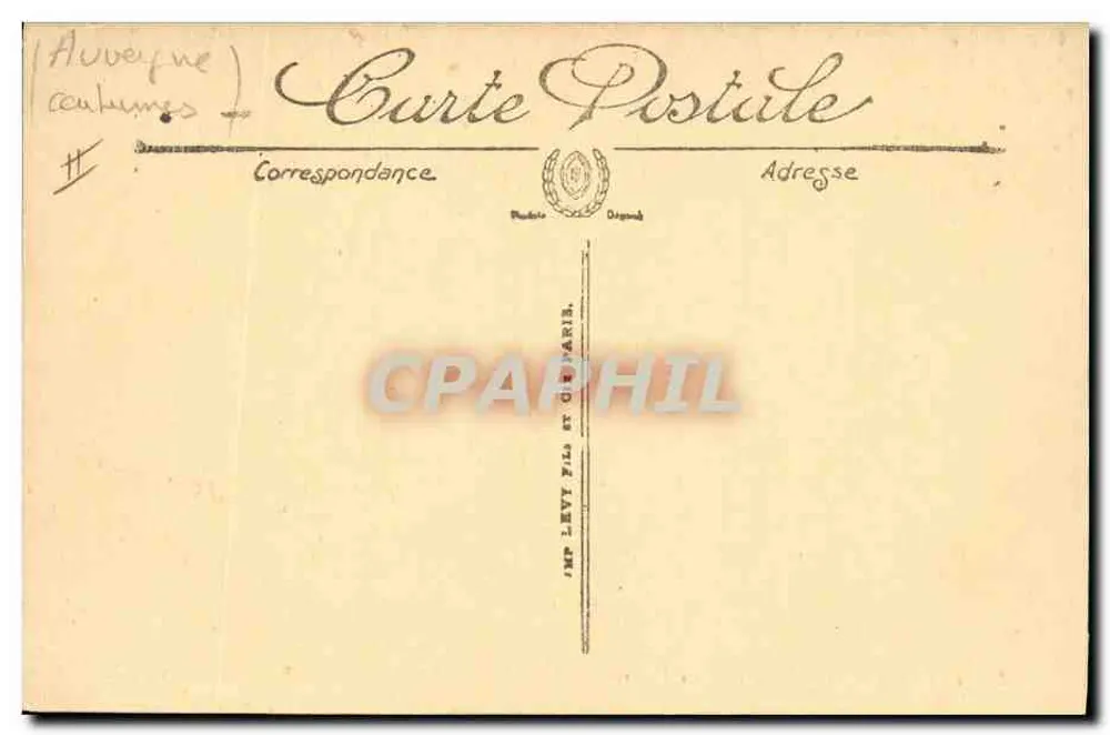 Tipos de Auvergne — La Bourrée — Selecta, n° 62 - Verso