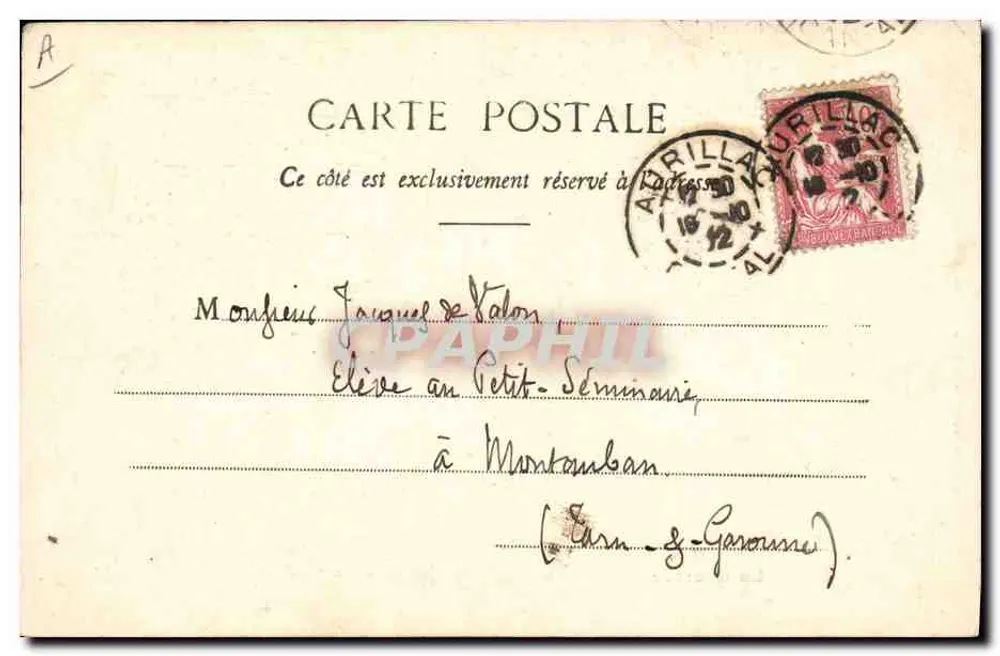 La Bourrée — Teoria de Auvergne — Fototipia Bandol, St-Café (La) - Cabessi, Aurillac - Verso
