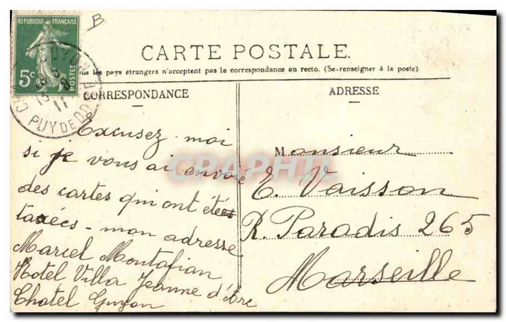 Pastor com suas ovelhas e cães — L'Érondelle, Puy-de-Dôme — série 29 - Verso