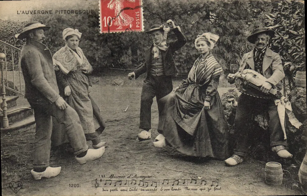 Bourrée da Auvergne — A Auvergne pitoresca — editor V.D. n°1200 - Frente