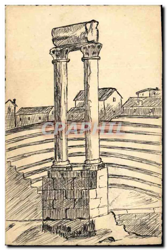 Ruínas do Anfiteatro de Roma — desenho — sem editor ou número visível - Frente
