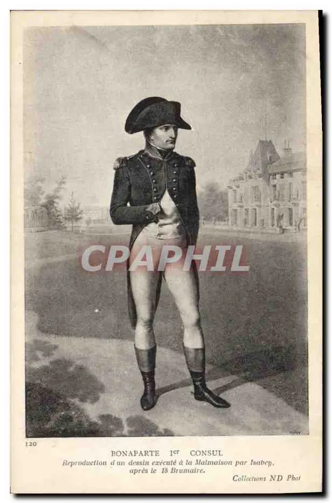보나파르트 1차 콘소울 — Malmaison에서 Isabey가 그린 그림의 재현 — Collections ND Phot, n°120 - 앞면