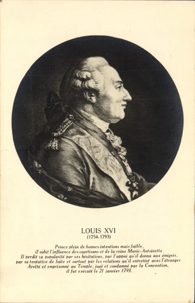 Louis XVI — gemeißeltes Portrait — E. C. Riel-Malmaison - Vorderseite