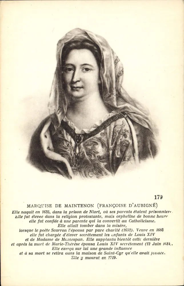 Marquise de Maintenon — Françoise d'Aubigné — Collection Dart & D'Histoire F. S. Paris - Vorderseite