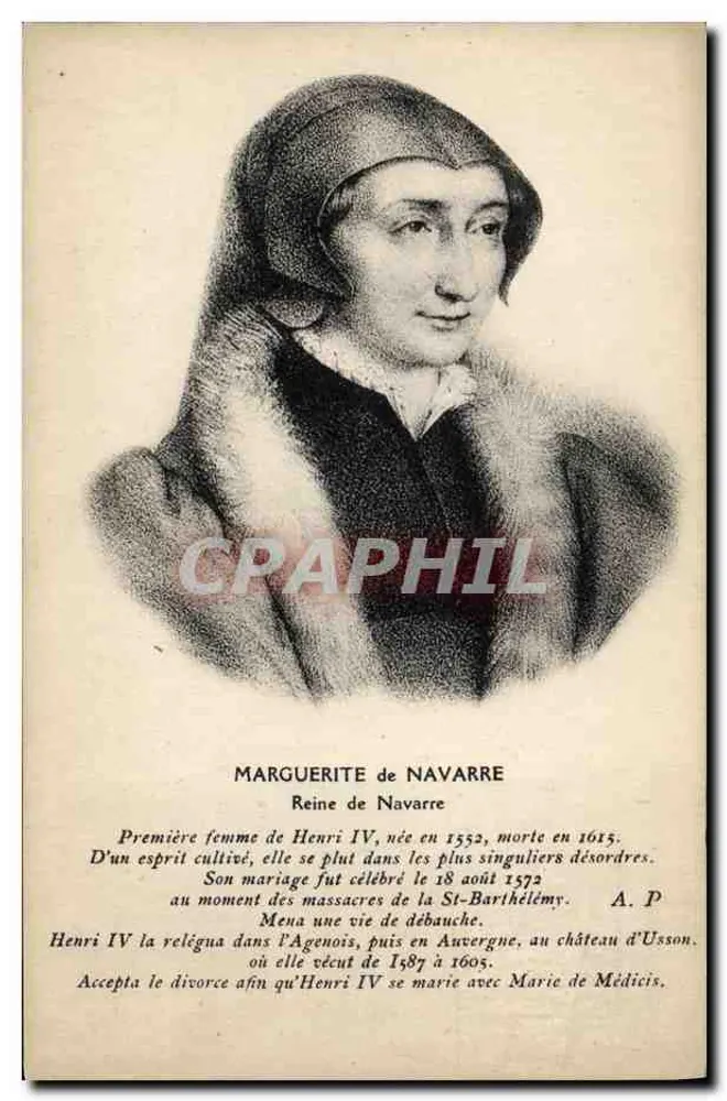 Marguerite von Navarra — Königin von Navarra — A. P. Parcignan Éditions - Vorderseite