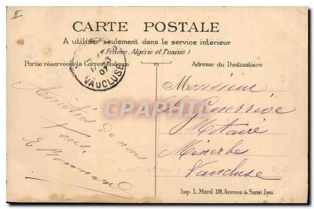 LYON — Der Park, die Tauben — Imp. L. Morel, Avenue de Saxe, Lyon - Rückseite