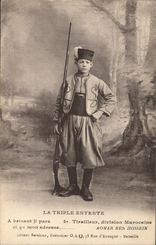 Marokkanischer Tirailleur — 3. Tirailleur, marokkanische Division — Verlag Barabino, 38 Rue d'Auugagne - Marseille - Vorderseite