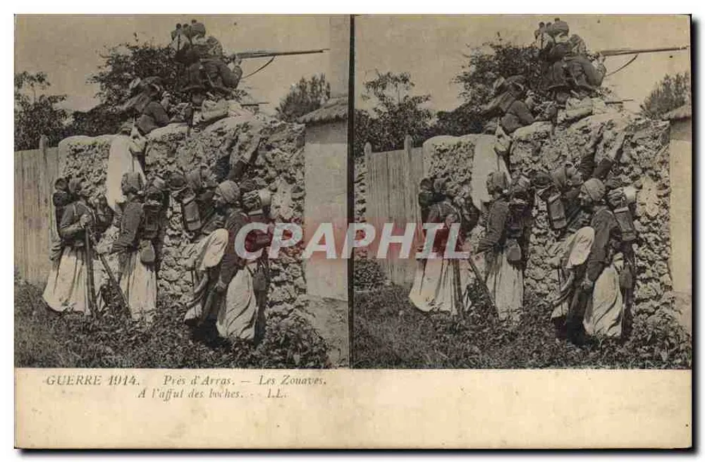 Nahe Arras — Die Zouaves in Position, um die Boches abzuwarten — L.L. - Vorderseite