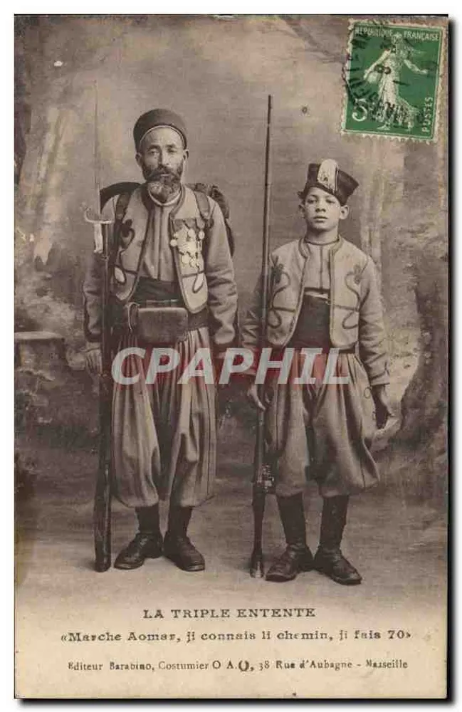 Zwei Männer in osmanischer Kleidung — Die Dreifaltigkeit — Verlag Barabino, Kostümbildner O.A.Q., 38 Rue d'Aubagne - Marseille - Vorderseite