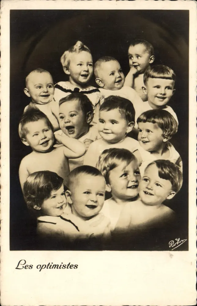 Die Optimisten — Gruppenfoto von lachenden Babys — Verlag Deutschland, n° 420 - Vorderseite