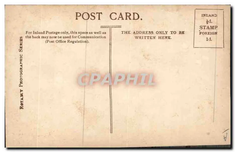 Herr Bransby Williams als Scrooge — Rotary Photographic Series, Verlag Hotary Photo, E.C. - Rückseite