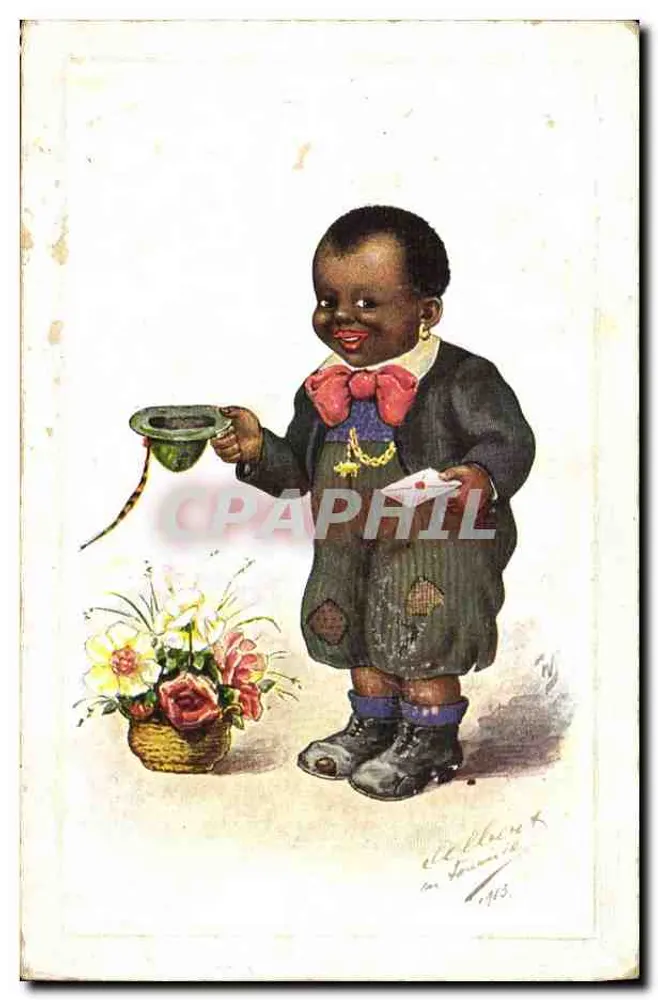 Criança negra em traje — 1913 — Editor Clebber - Frente