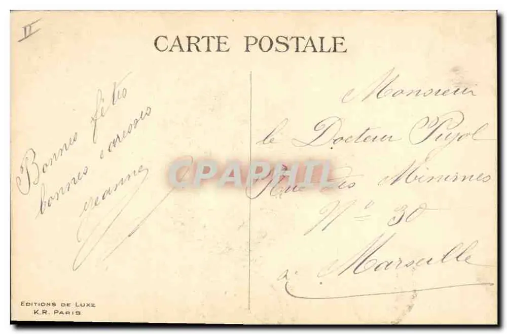 Criança negra segurando um cesto com um frango — Tunísia — Éditions de Luxe, K.R. Paris - Verso