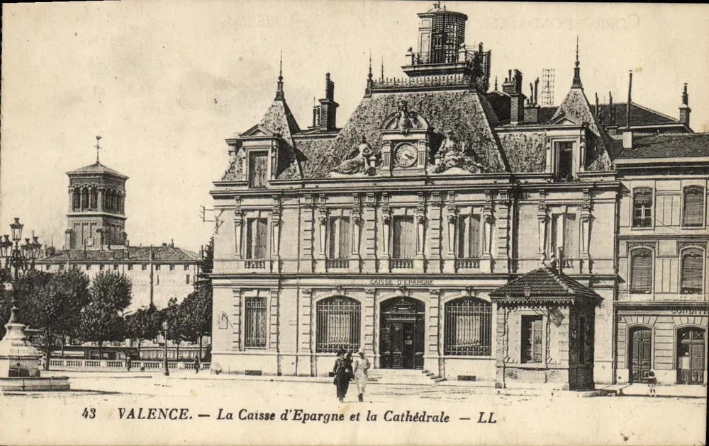 Valence — Sparkasse und Kathedrale — LL - Vorderseite