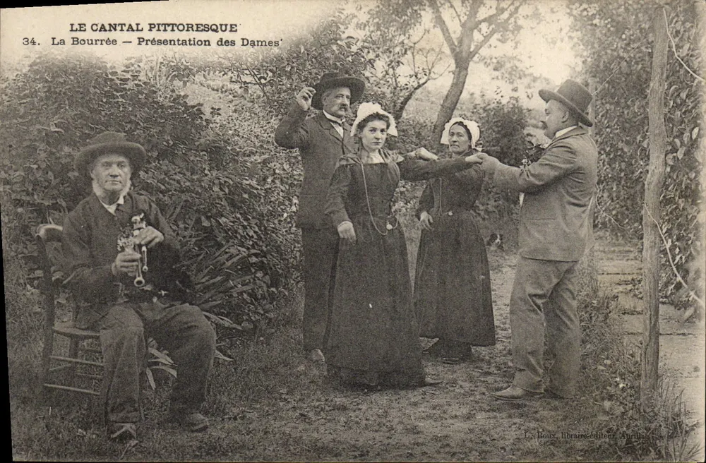 La Bourrée — Apresentação das Damas — Les Roux, livreiro-editor, Aurillac - Frente