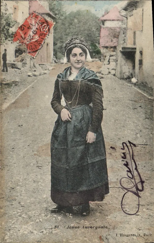 Młoda Auvergnatka — L'Hirondelle, Pailhès — L. Baranis, n°51 - Awers
