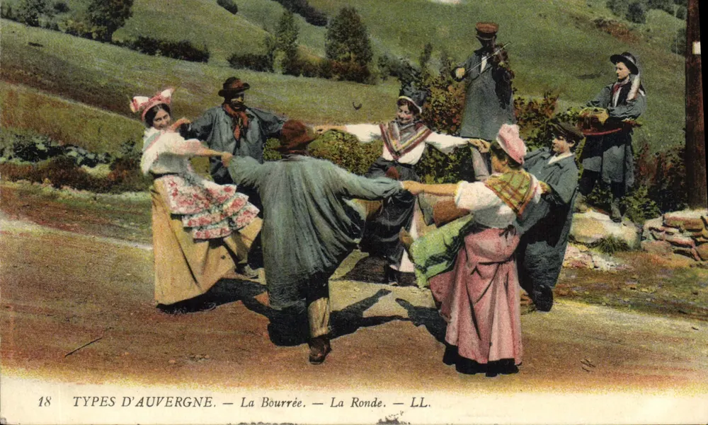 Auvergne — A Dança da Bourrée — A Ronde — LL. — N°18 - Frente