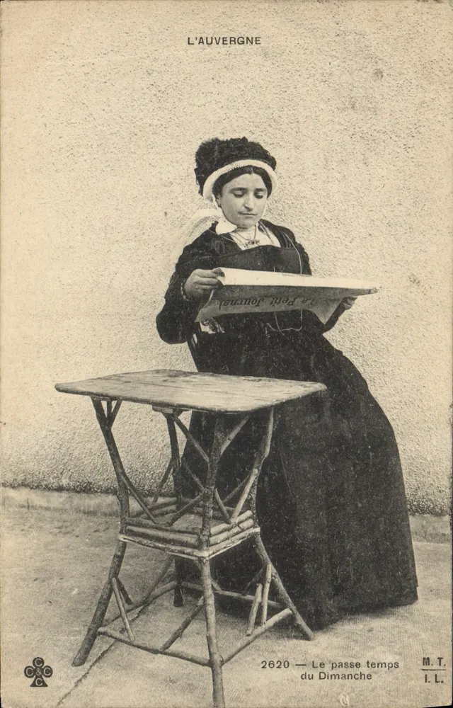 L'Auvergne — Uma mulher lendo um jornal — C&C, n°2620 - Frente
