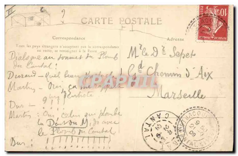L'Auvergne — Uma mulher lendo um jornal — C&C, n°2620 - Verso