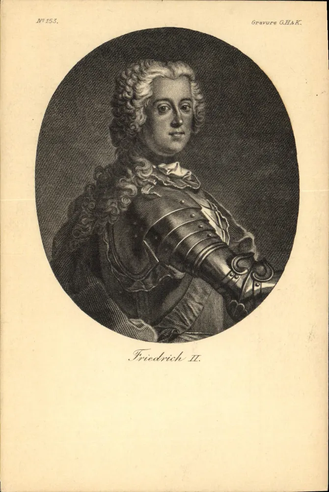 Retrato de Frederico II — gravura G.H.A.K., n°153 - Frente