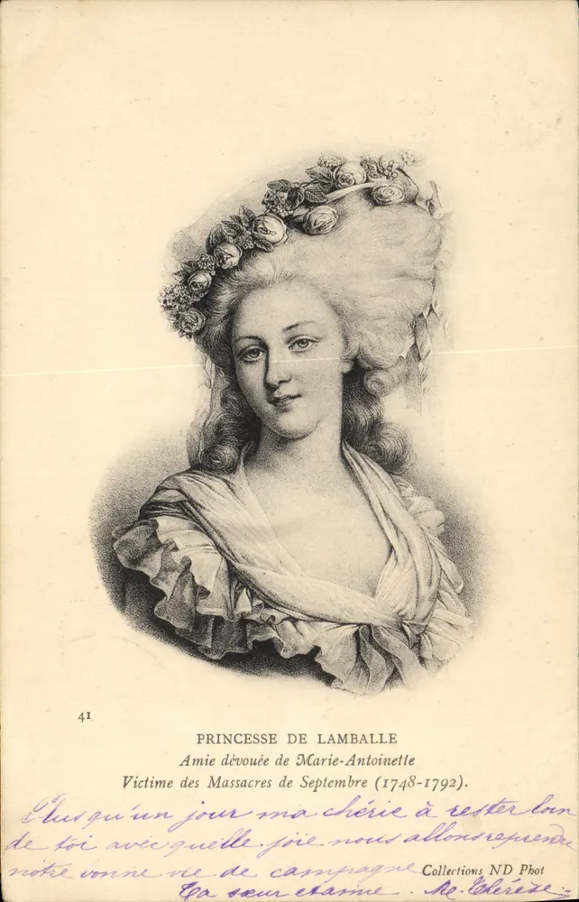 Prinzessin von Lamballe — Treue Freundin von Marie-Antoinette, Opfer der Septembermassaker (1748–1792) — Collections ND Phot, n° 41 - Vorderseite