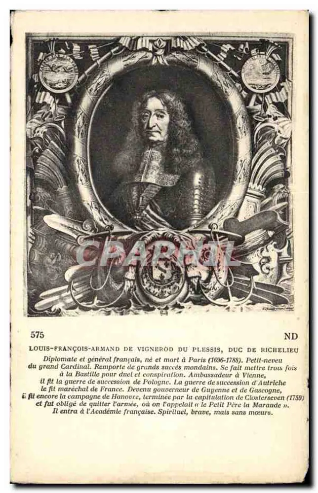 Louis-François-Armand de Vignerod du Plessis, Herzog von Richelieu — Biografie — Serie 575 - Vorderseite