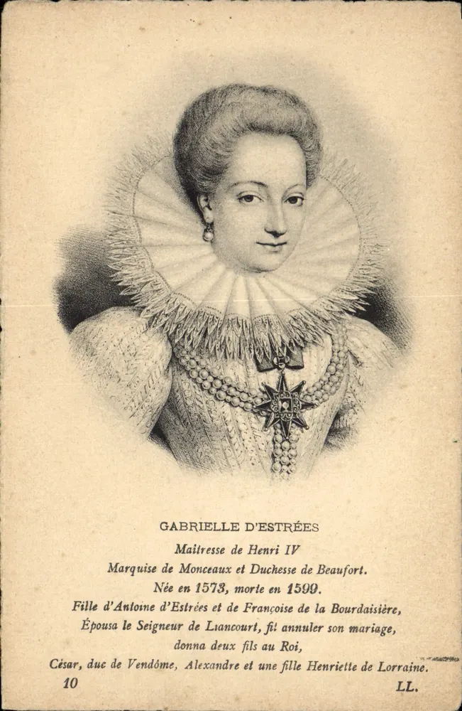 Gabrielle d'Estrées — Minna van Hendrik IV — serie 10, uitgegeven door LL. - Voorkant