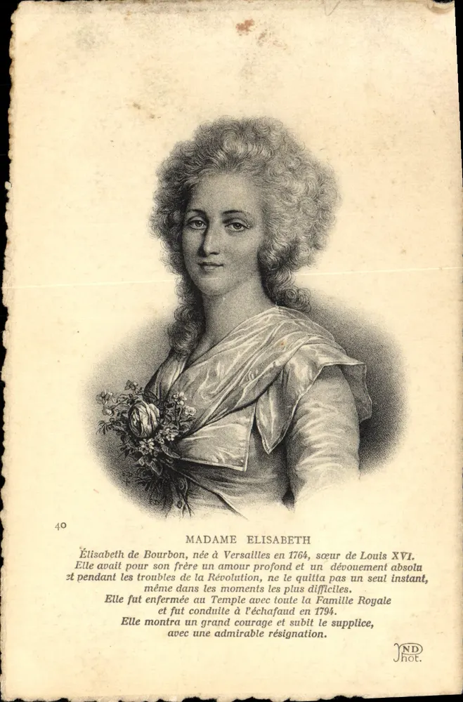 Madame Elisabeth — Irmã de Luís XVI — ND Hot, n°40 - Frente