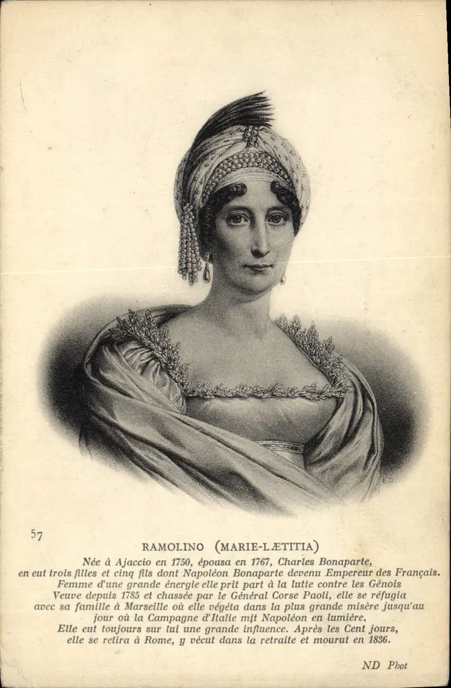 Ramolino (Marie-Léotitia) — vrouw van Napoleon Bonaparte — ND Phot, n°57 - Voorkant