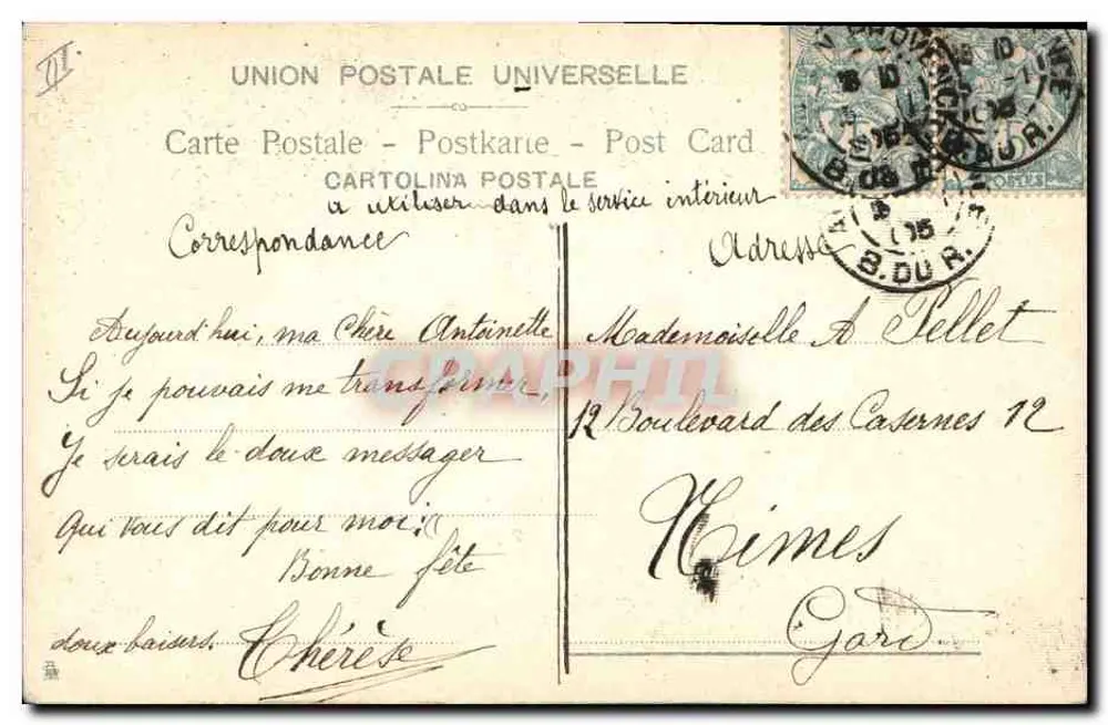 Pássaros mensageiros — cidade à beira da água — Depositado n°1582 - Verso