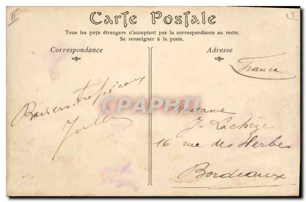 Bizerte — Kasernen der Zouaves — Éditeur ND Phot, n° 107 - Rückseite