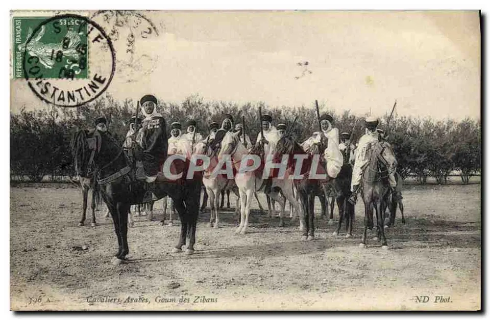 Arabische Reiter, Goum der Zibans — ND Phot. — Constantine - Vorderseite