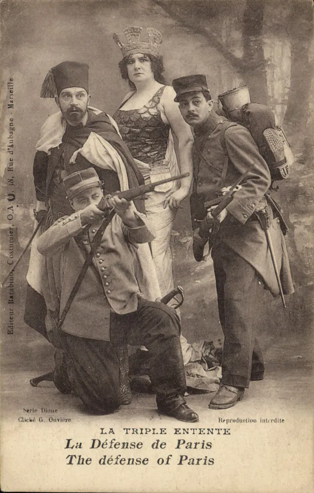 Die Dreifache Allianz — Die Verteidigung von Paris — Éditeur Barabino, Costumier, O.A. Ouvrière, Marseille, Série Dionne - Vorderseite