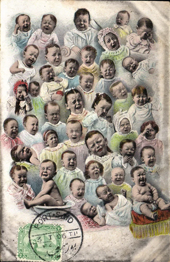 Gruppo di neonati che piangono — Edizione Th. E. L. — Serie 952 - Recto